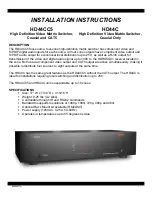 Предварительный просмотр 1 страницы Xantech HD44CC5 Installation Instructions Manual