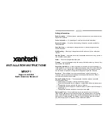 Preview for 1 page of Xantech MRKP1 Installation Instructions Manual