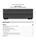 Preview for 1 page of Xantech PA4100X Installation Instructions Manual