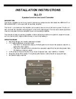 Предварительный просмотр 1 страницы Xantech SLLC1 Installation Instructions