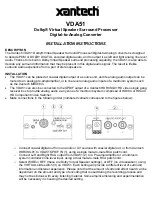 Preview for 1 page of Xantech VDA51 Installation Instructions