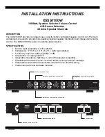 Preview for 1 page of Xantech XSS24100W Installation Instructions