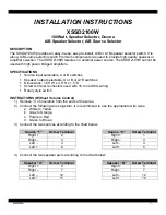 Preview for 1 page of Xantech XSSD2100W Installation Instructions Manual