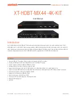 Xantech XT-HDBT-MX44-4K-KIT User Manual preview
