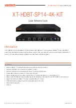 Предварительный просмотр 2 страницы Xantech XT-HDBT-SP14-4K-KIT Quick Reference Manual