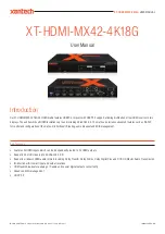 Предварительный просмотр 1 страницы Xantech XT-HDMI-MX42-4K18G User Manual