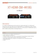 Xantech XT-HDMI-SM-4K18G User Manual предпросмотр