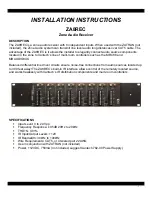 Предварительный просмотр 1 страницы Xantech ZA8REC Installation Instructions