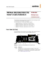Xantrex PROwatt 1750 Addendum Owner'S Manual предпросмотр