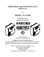 Preview for 1 page of Xantrex PV-15208 Operation And Maintenance Manual