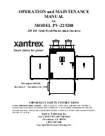 Xantrex PV-225208 Operation And Maintenance Manual preview