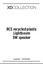 Preview for 1 page of XD COLLECTION RCS recycled plastic Lightboom Manual