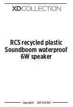 Preview for 1 page of XD COLLECTION RCS recycled plastic Soundboom Manual