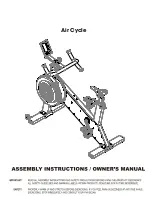 Предварительный просмотр 1 страницы Xebex Fitness Air Cycle Assembly Instructions And Owner'S Manual