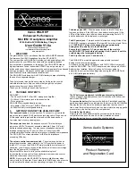 Preview for 1 page of Xenos 0HA-REP User Manual