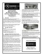 Preview for 1 page of Xenos 0HA-RHP User Manual