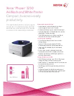 Предварительный просмотр 1 страницы Xerox 3250DN - Phaser B/W Laser Printer Quick Manual