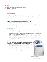 Предварительный просмотр 3 страницы Xerox 6360DX - Phaser Color Laser Printer Evaluator Manual