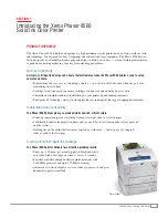 Предварительный просмотр 3 страницы Xerox 8560DT - Phaser Color Solid Ink Printer Evaluator Manual