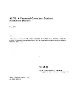 Xerox Alto I Hardware Manual preview