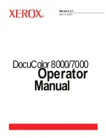 Preview for 1 page of Xerox DocuColor 7000 Operator'S Manual