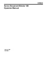 Preview for 1 page of Xerox Document Binder 120 Operator'S Manual