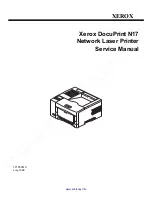 Предварительный просмотр 1 страницы Xerox DocuPrint N17 Service Manual