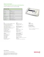 Предварительный просмотр 2 страницы Xerox Office Fax TF4025 Specifications