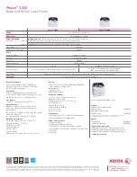 Preview for 2 page of Xerox Phaser 3250 Specifications