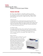 Preview for 3 page of Xerox Phaser 6110N Evaluator Manual