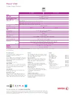 Preview for 4 page of Xerox Phaser  6140N Detailed Specifications