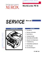 Предварительный просмотр 1 страницы Xerox WorkCentre PE16 Service Manual