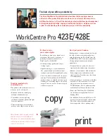 Предварительный просмотр 2 страницы Xerox WorkCentre Pro 423E Specifications