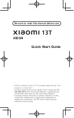 Предварительный просмотр 1 страницы Xiaomi 13T Quick Start Manual