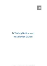 Preview for 1 page of Xiaomi MI TV 4X Safety Notice And Installation Manual