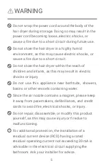 Preview for 6 page of Xiaomi Water Ionic Hair Dryer H500 User Manual