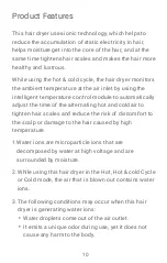 Preview for 11 page of Xiaomi Water Ionic Hair Dryer H500 User Manual