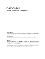 Предварительный просмотр 2 страницы XINDAK DAC-3MKII Instructions Manual