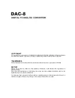 Preview for 2 page of XINDAK DAC-8 Instructions Manual