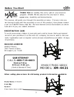 Preview for 3 page of XMark Fitness OLYMPIC XM-4421 Owner'S Manual