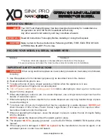 Preview for 1 page of Xo SINK PRO NANOGRIND XOD1HP Operating & Installation Instruction Manual