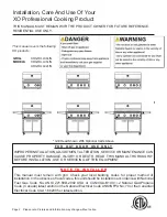 Preview for 2 page of Xo XOGRILL30L/N Care & Use/Installation Manual