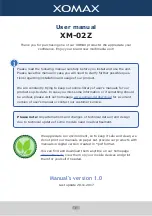 Preview for 1 page of Xomax XM-02Z User Manual