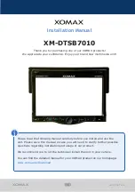 Preview for 1 page of Xomax XM-DTSB7010 Installation Manual