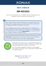 Preview for 1 page of Xomax XM-RD263 User Manual