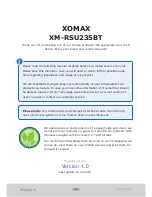 Предварительный просмотр 2 страницы Xomax XM-RSU226 User Manual