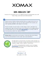 Xomax XM-RSU25 Series Manual preview