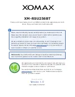 Предварительный просмотр 2 страницы Xomax XM-RSU256BT User Manual