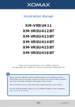 Preview for 1 page of Xomax XM-VRSU412BT Installation Manual