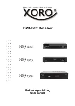 Xoro HRS 2600 User Manual preview